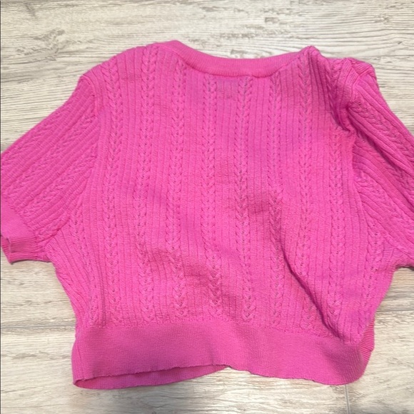 VICI Fuchsia Cable Knit Cardigan - Picture 3 of 4